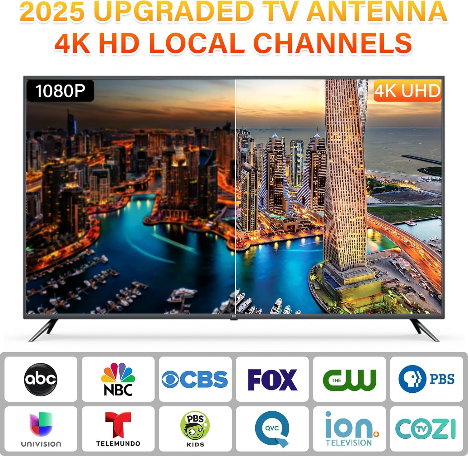 Smart TV Indoor Digital Antenna 50 Mile Range with Magnetic Base for 4K 1080P Local Channels - Image 2