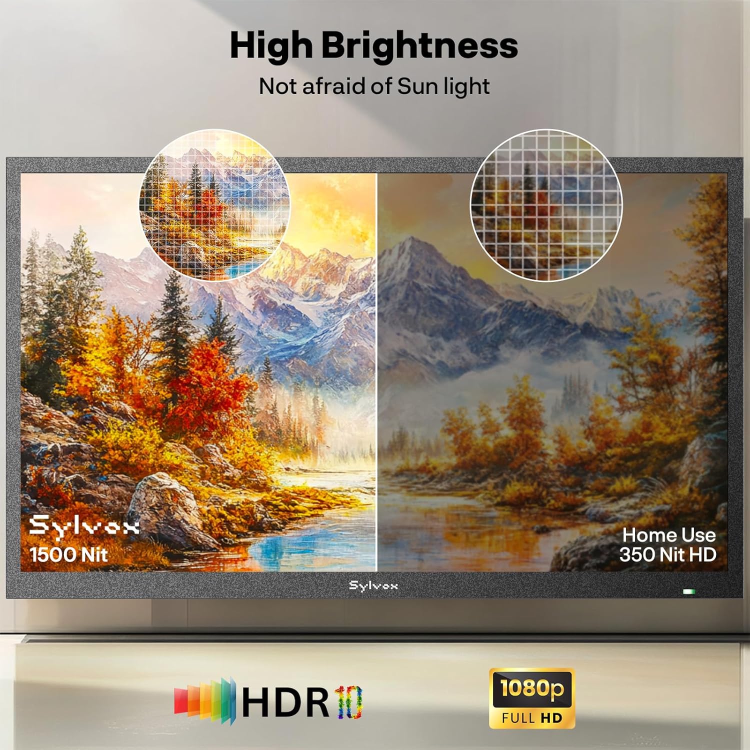 SYLVOX 32 Inch Full HD 1080P Smart Outdoor TV 1500 Nits Brightness IP55 Weatherproof Google System WiFi Bluetooth - Image 3