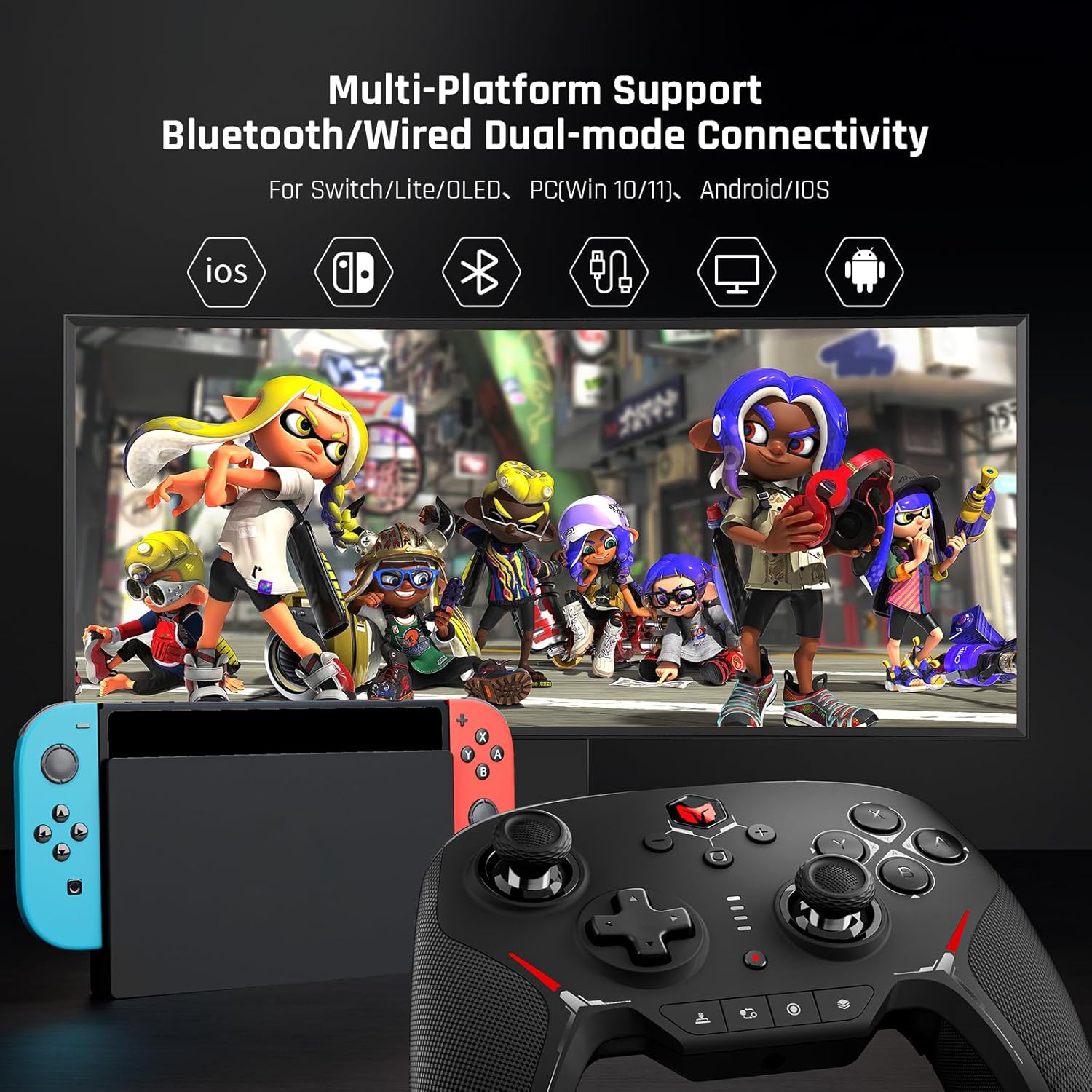 BIGBIG WON Wireless Pro Controller for Nintendo Switch Lite OLED PC Android iOS Bluetooth Wired Dual Mode Gamepad 16GB Capacity - Image 2
