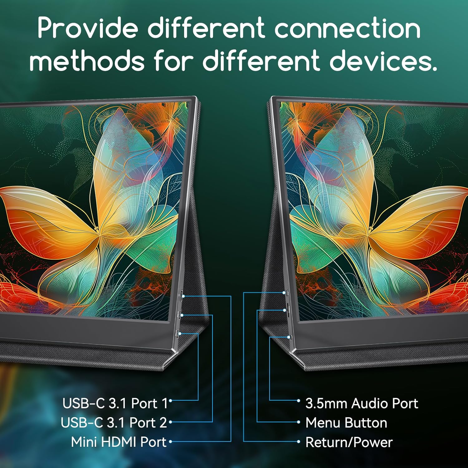 15.6 Inch 2K QHD 120Hz Portable Gaming Monitor HDR Ultra Slim External Second Screen - Image 6