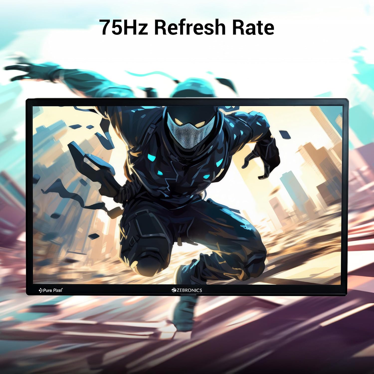 Zebronics PA124 24 Inch FHD 1920x1080 LED Monitor 75Hz HDMI VGA Built-in Speakers Slim - Image 4