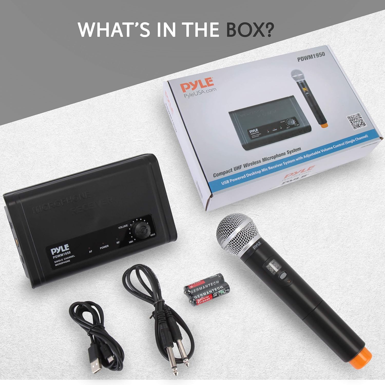 PYLE PDWM1950 Compact UHF Wireless Microphone System with Handheld Mic and Desktop Receiver - Image 7