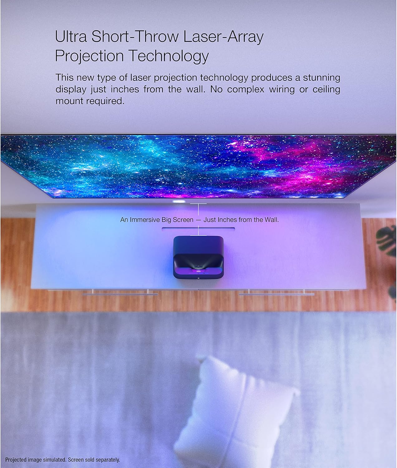 Epson EpiqVision LS300 Black Renewed Ultra Short Throw 3LCD Smart Laser Projector 3600 Lumens HDR Android TV - Image 4