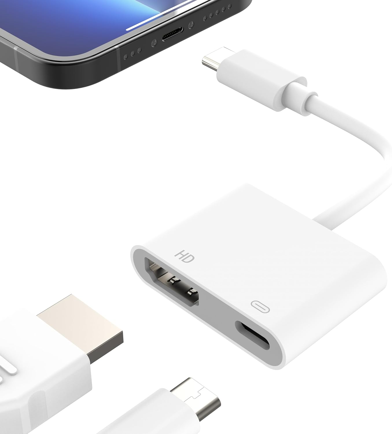 AIRSKY 4K 60Hz USB C to HDMI Adapter with 100W Fast Charging for iPhone 15/16 and MacBook Pro