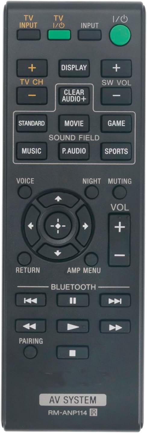 ALLIMITY RM-ANP114 Replacement Remote for Sony SA-WCT770 HT-CT770 SA-CT370 Sound Bar Subwoofer