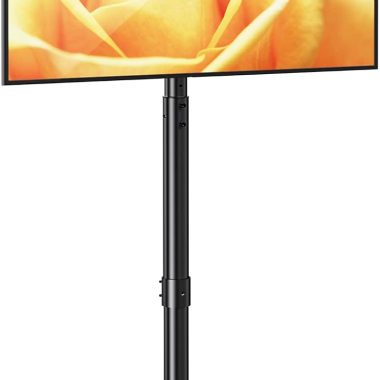AM alphamount Portable 13-50 inch TV Floor Stand 44 lbs Capacity 8 Level Height Adjustable VESA Mount