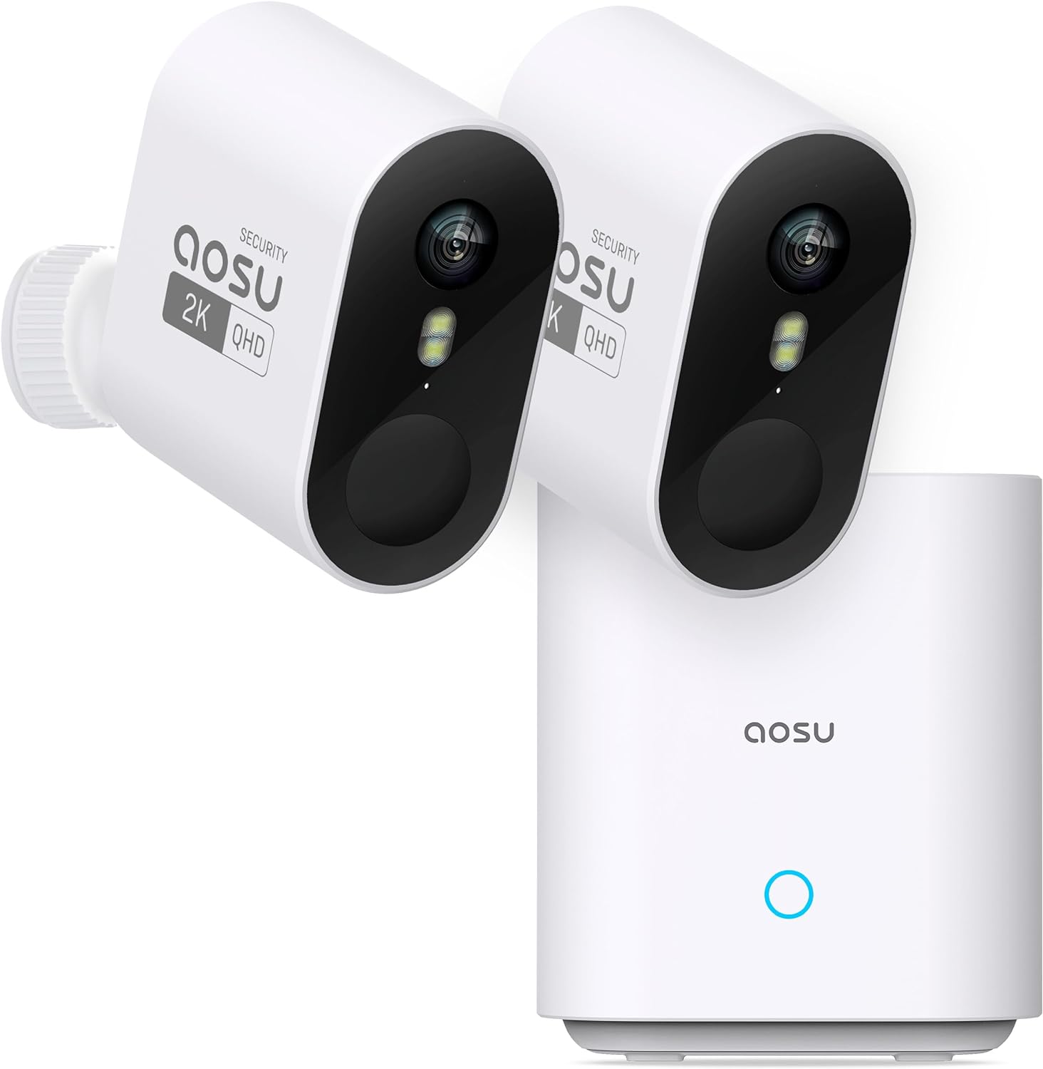 AOSU Wireless Outdoor Home Security Camera 2K HD Night Vision 240-Day Battery 166° View Spotlight Siren 5G WiFi