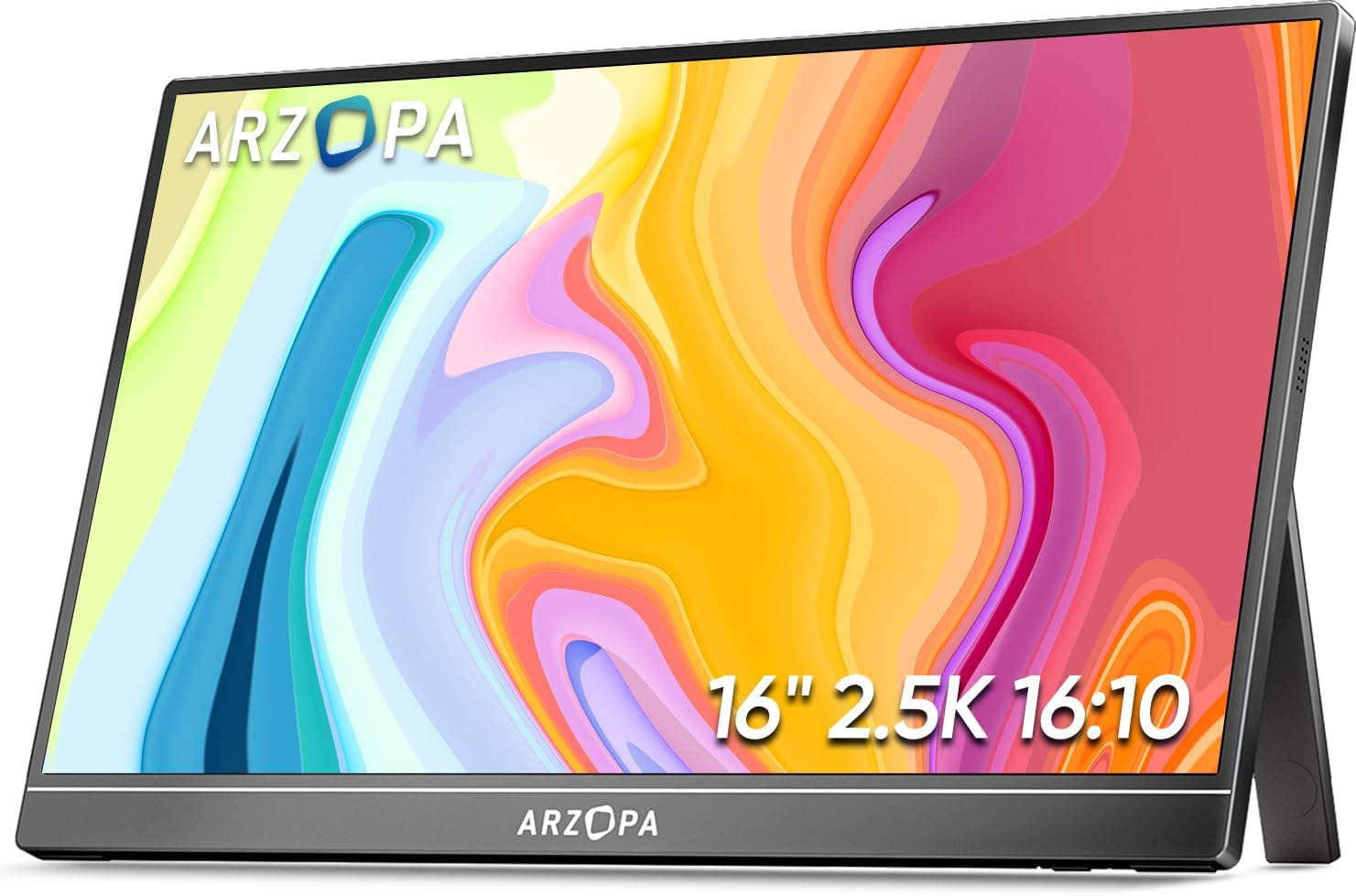 ARZOPA 16 Inch 2.5K QHD Portable Monitor 123% sRGB IPS Built-in Stand USB-C HDMI