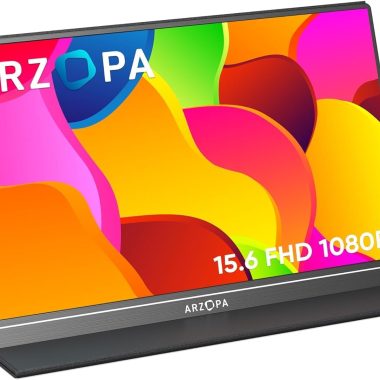 ARZOPA 15.6 Inch 1080P FHD Portable Monitor with HDR Eye Care, USB C HDMI, Smart Cover