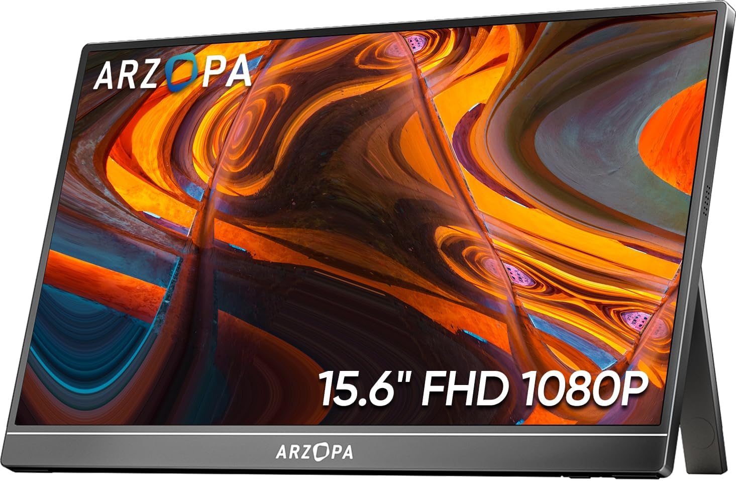 ARZOPA 15.6 Inch FHD 1080P Portable Monitor Ultra-Slim with Kickstand for PC Mac Phone Xbox PS5