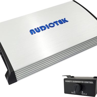 AUDIOTEK AT5000S 5000 Watt 2 Channel Stereo Car Amplifier 2 Ohm Stable with Bass Knob