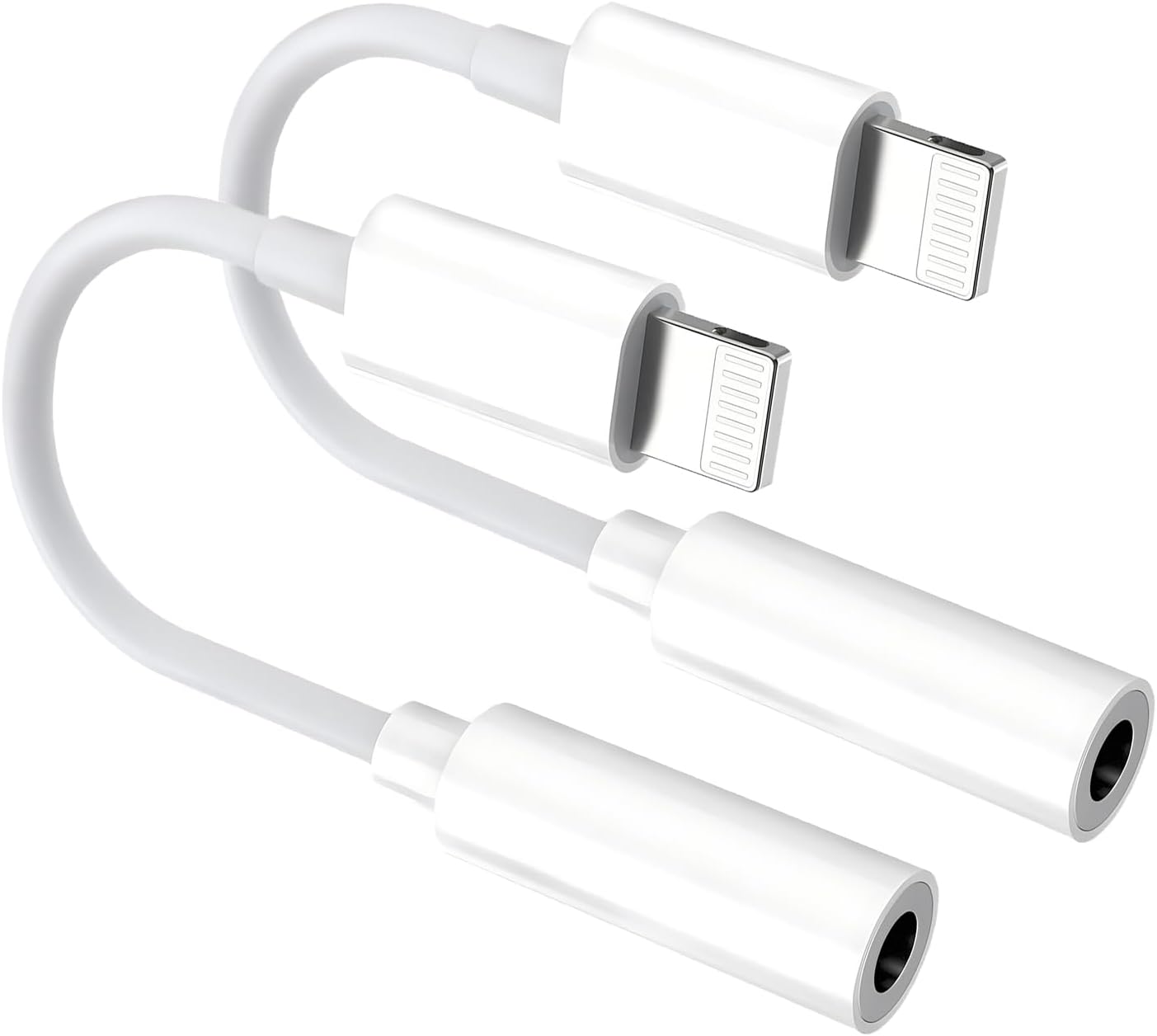 2 Pack iPhone Lightning to 3.5mm Aux Adapter MFi Certified for iPhone 14/13/12 Series