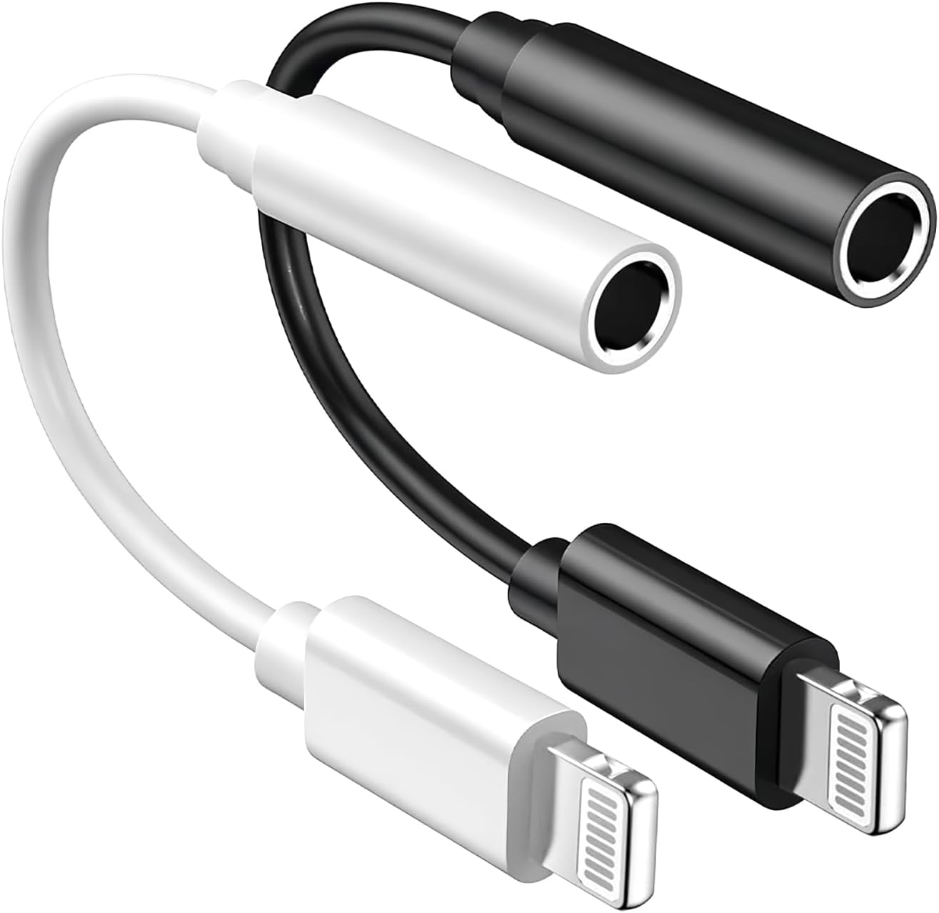 Apple MFi Certified 2 Pack iPhone Lightning to 3.5mm Headphone Jack Adapter Dongle for iPhone 14 13 12 11 Xs XR 8