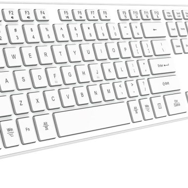 BFRIENDit Ultra-Quiet Wireless Keyboard, Slim Design, White, 2.4GHz Connection, Chocolate Keys, for Mac/Windows PC Smart TV