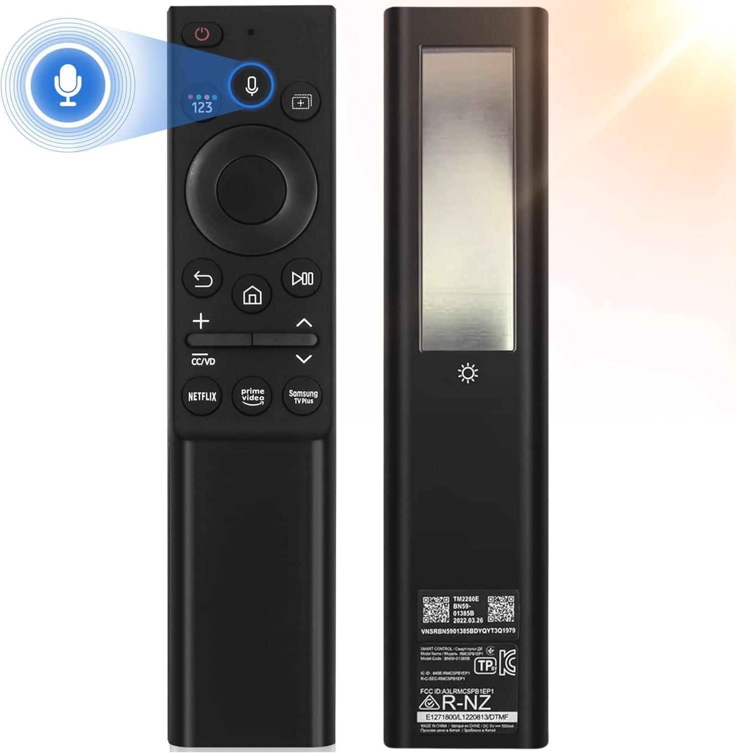 Solar Voice Remote Replacement for Samsung Smart TVs - Compatible with Multiple Models