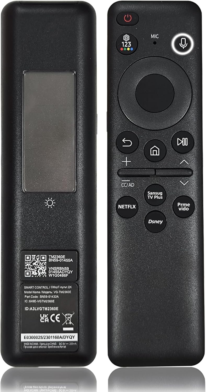 Rechargeable Solar Voice Remote BN59-01455A for Samsung Neo QLED UHD OLED Smart TVs