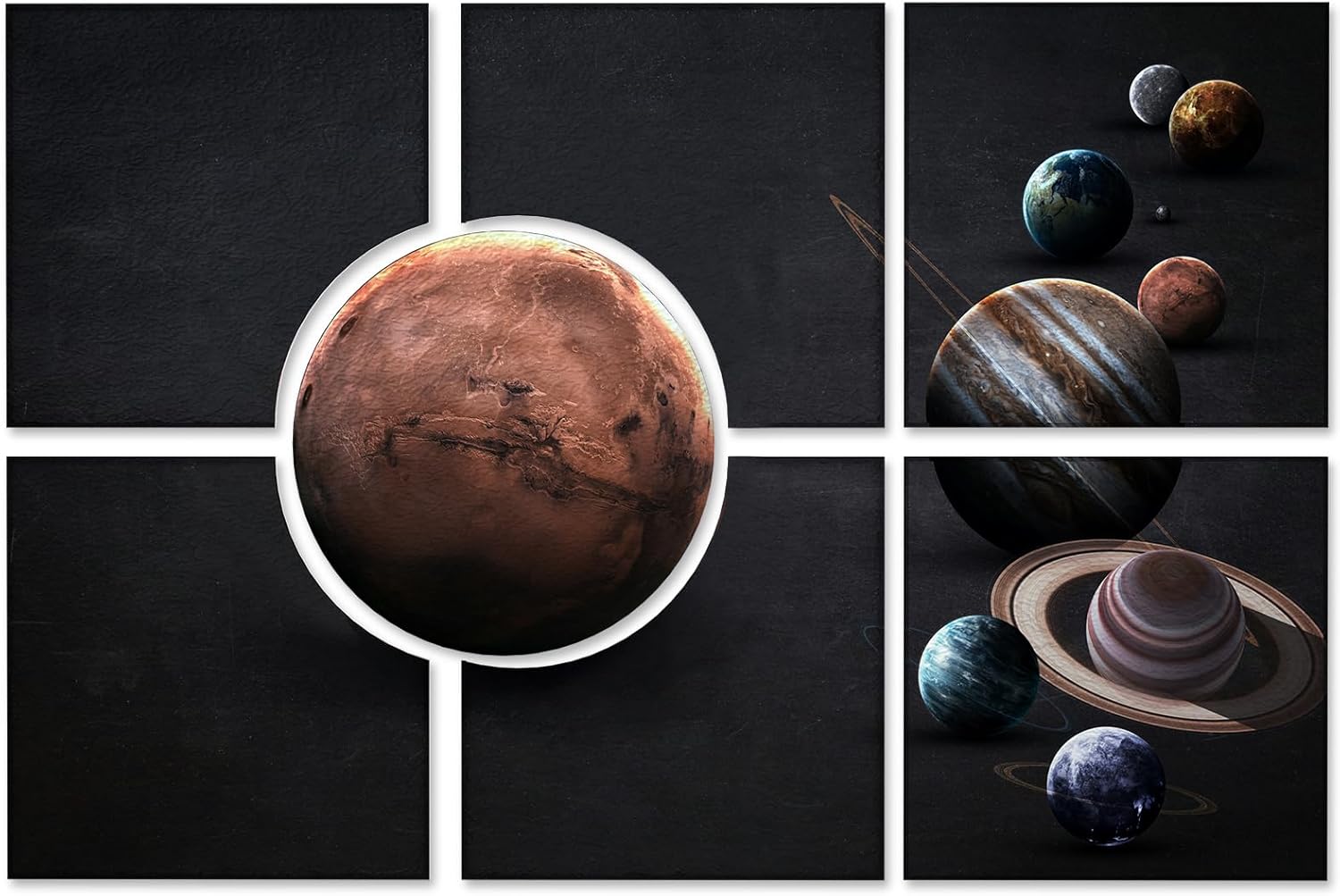 BUBOS 6 Pack 72x48 Inch Mars 3D Soundproof Acoustic Panels Self-Adhesive Decorative Treatment