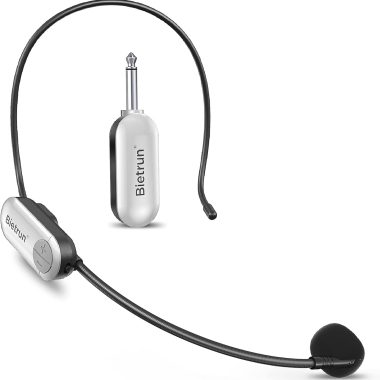 Bietrun 165ft UHF Wireless Headset Microphone 2-in-1 Karaoke Speaker Amplifier PA System 6H Working Time