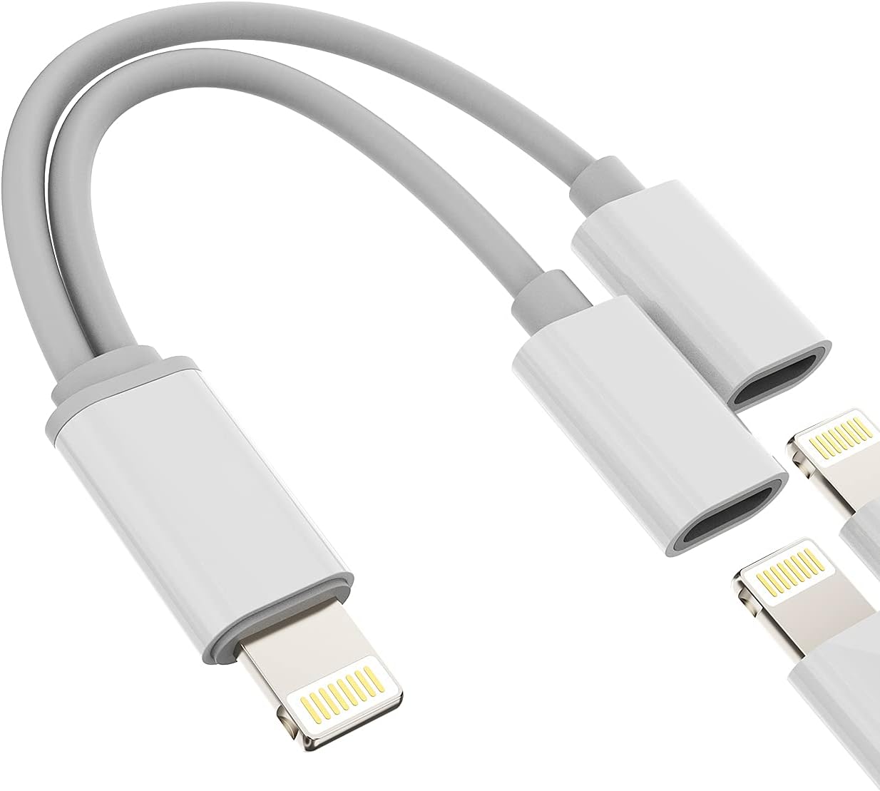 Lightning to 3.5mm Headphone Adapter and Charger Splitter for iPhone 11 12 Pro XS XR X 8 Plus iPad Air