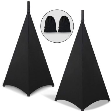 Dofilachy Black 360 Degree DJ Speaker Stand Cover with Free Travel Bag Two Pack