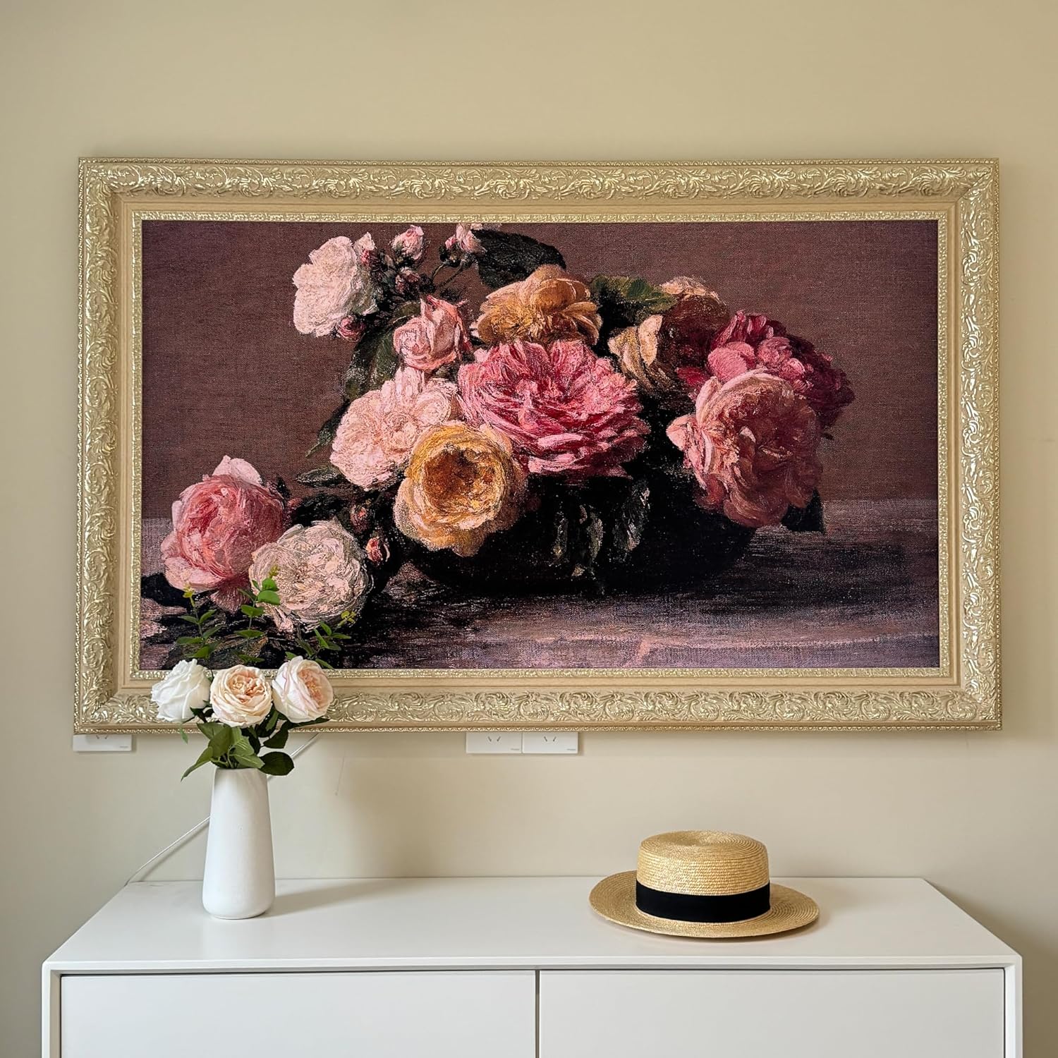 Champagne Gold Vintage TV Frame for Samsung The Frame 43 Inch 2021-2025