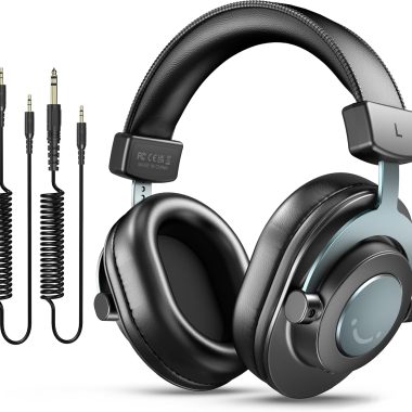 FIFINE H8 Black Studio Over-Ear Wired Monitor Headphones for Recording Podcast Streaming Comfortable Detachable Cables 3.5mm 6.35mm Jack PC Mixer