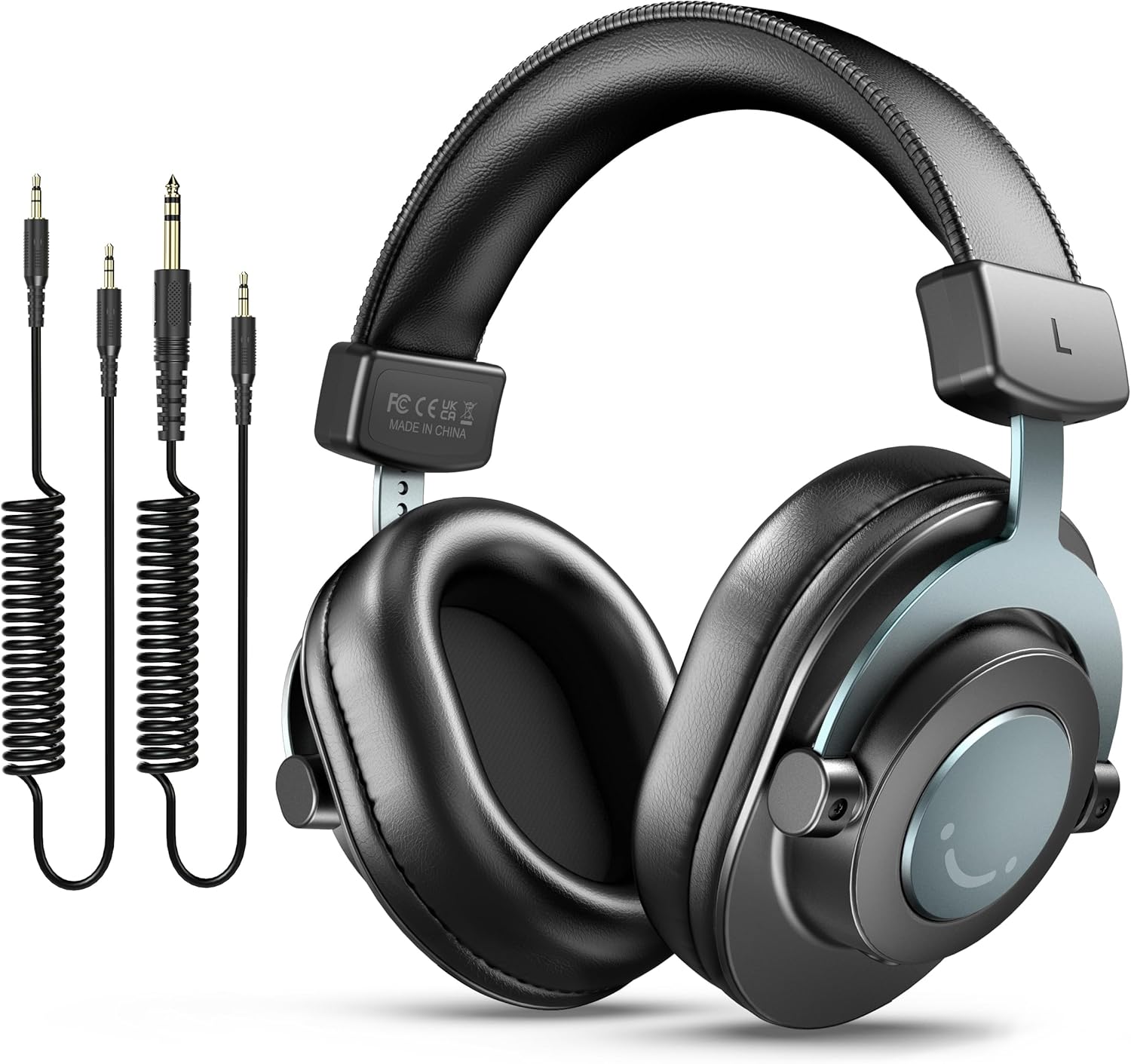 FIFINE H8 Black Studio Over-Ear Wired Monitor Headphones for Recording Podcast Streaming Comfortable Detachable Cables 3.5mm 6.35mm Jack PC Mixer