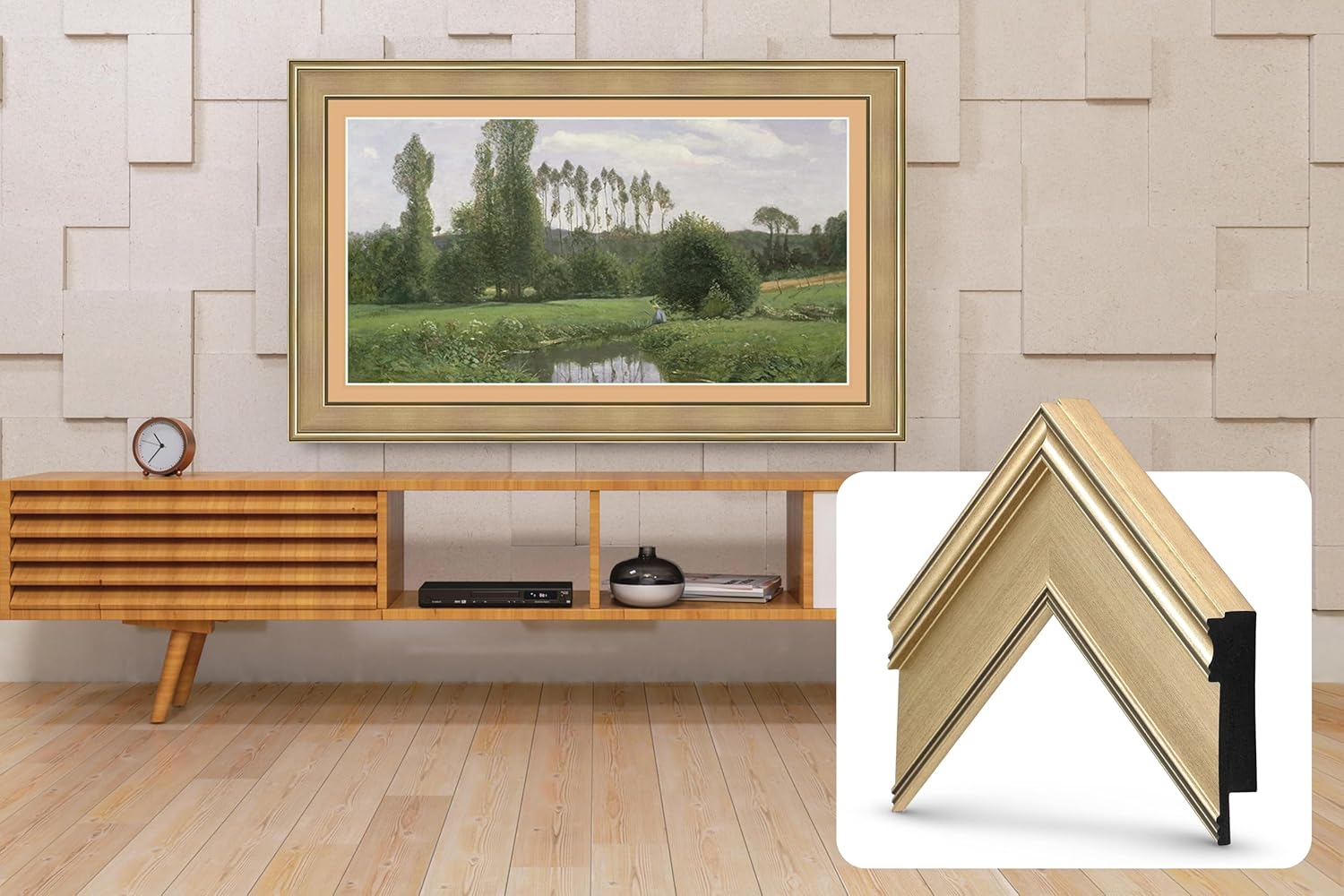 Champagne Deco Smart Frame for Samsung The Frame TV and Pro 55 Inch