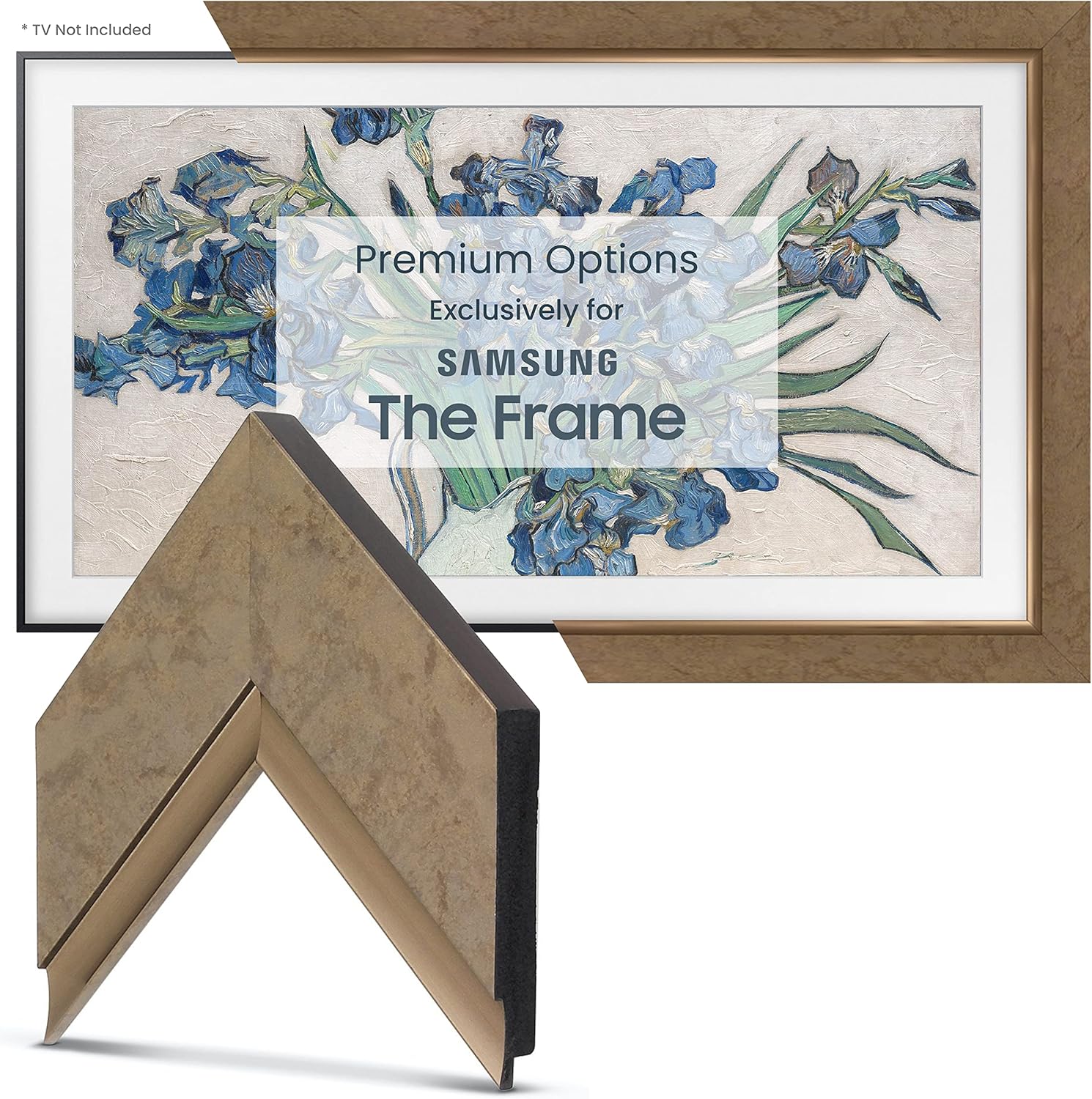 Frame My TV Deco Contemporary Bronze Smart Frame 43 Inch for Samsung The Frame TV Pro