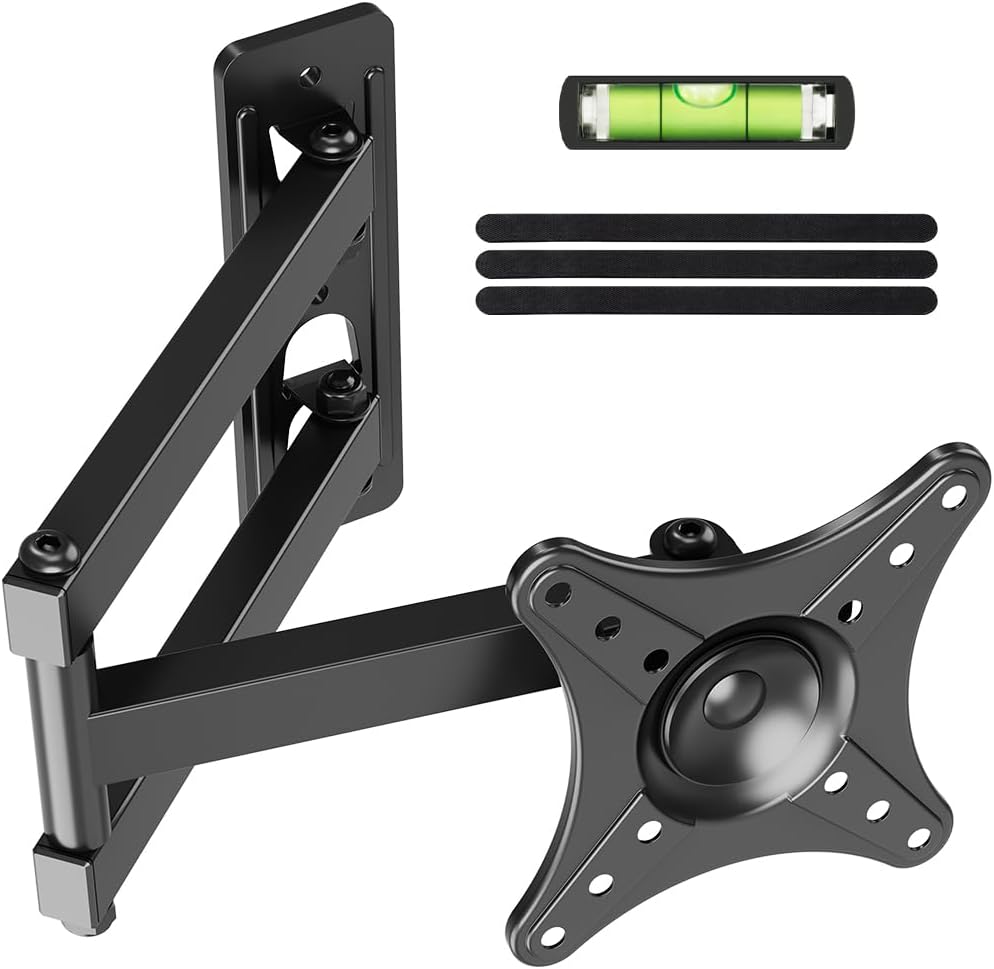 Articulating Full Motion TV Monitor Wall Mount Bracket 13-32 Inch LED LCD Flat Curved Screen 360° Rotation Swivel Tilt Extension Max VESA 100x100mm up to 33lbs