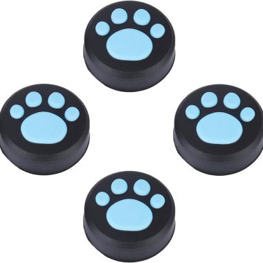 Cute Cat's Paw Silicone Controller Joystick Grips Set 4 Colors Blue for PS4 PS3 Switch Pro ONE 360