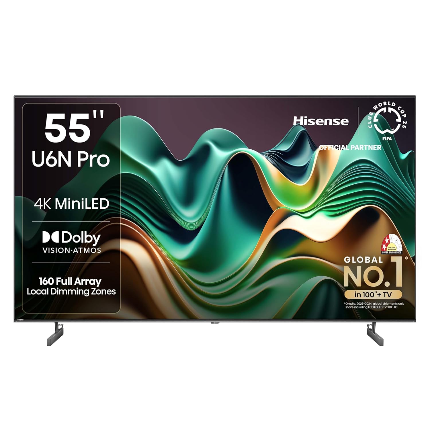 Hisense 55 Inch 4K UHD Smart QLED Mini LED TV 55U6N PRO Black Refurbished