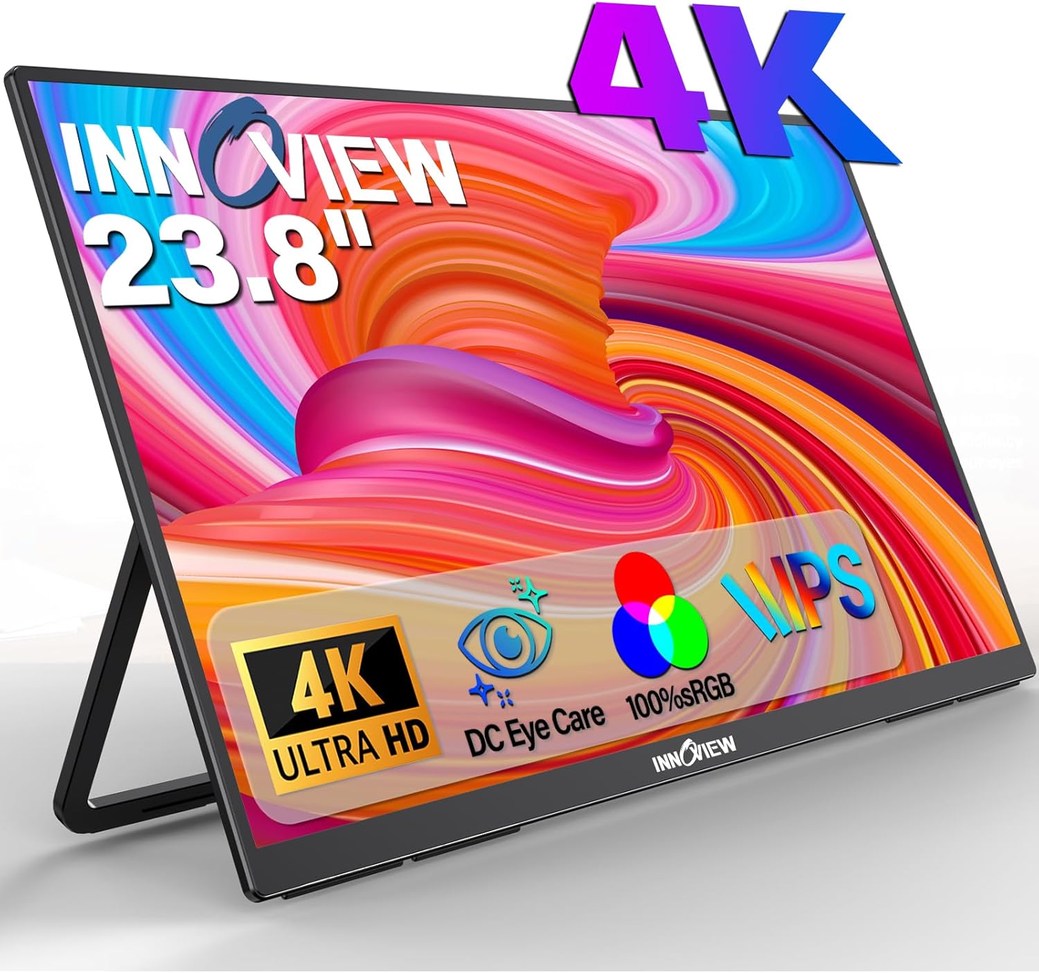 Innoview 23.8" 4K UHD Portable Monitor 100% sRGB IPS with Stand