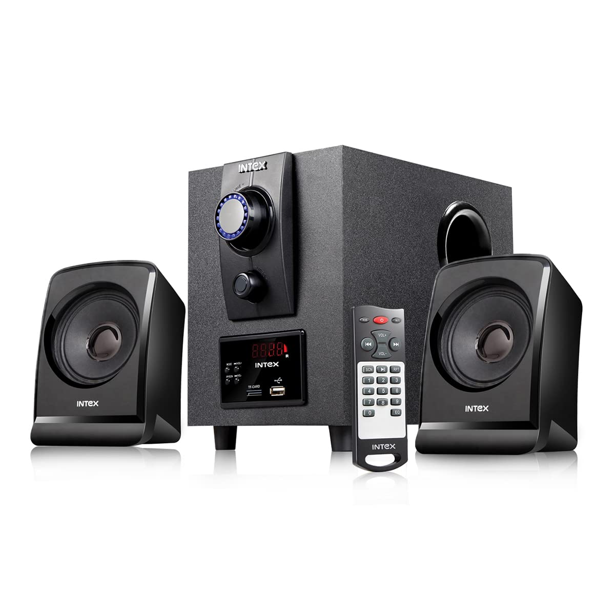 Intex Boom 1666 TUFB 35W 2.1 Black Multimedia Speaker with BT USB FM AUX TF Remote & LED Display