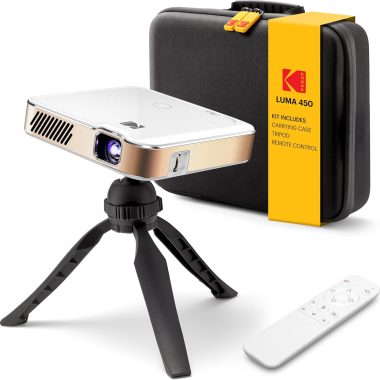 Kodak Luma 450 Portable Native 1080p Projector 150 ANSI Lumens Wi-Fi Bluetooth Up to 150 Inch Display Black