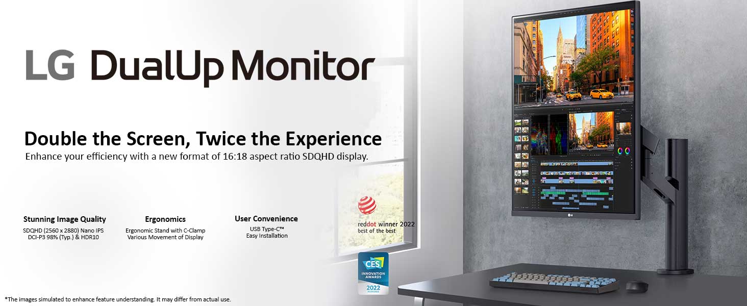 DualUp Monitor with Ergo Stand