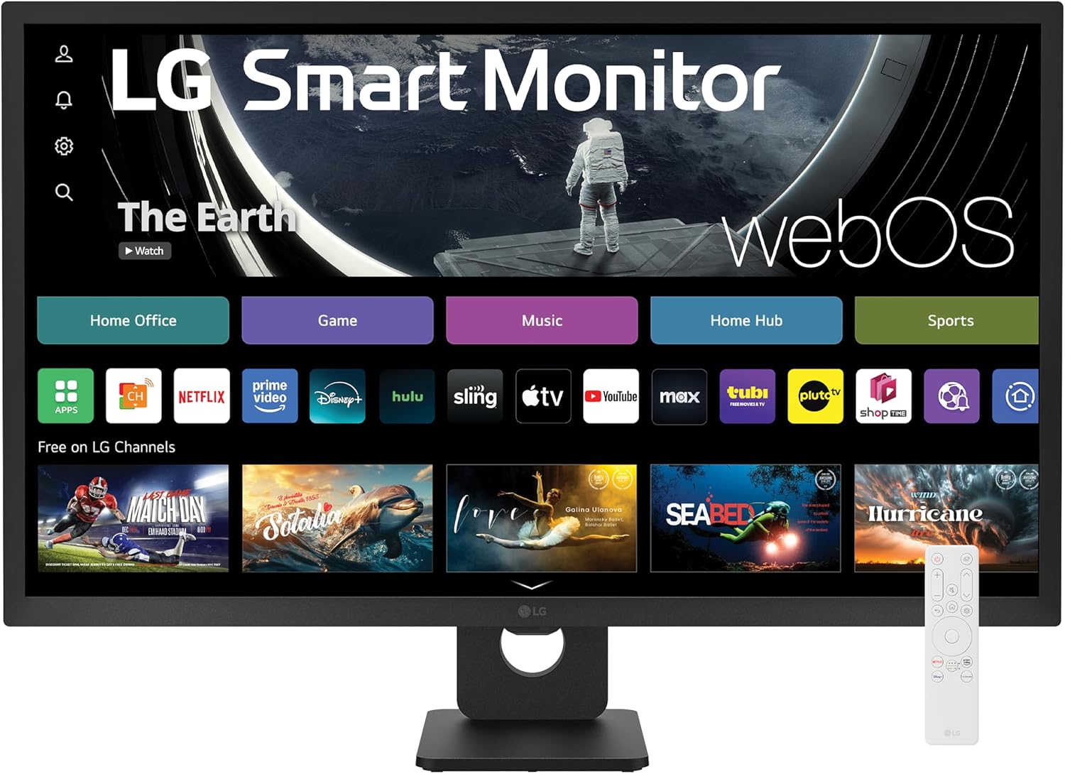 LG 32-Inch FHD Smart Monitor IPS Display webOS 23 HDR 10 Bluetooth Black