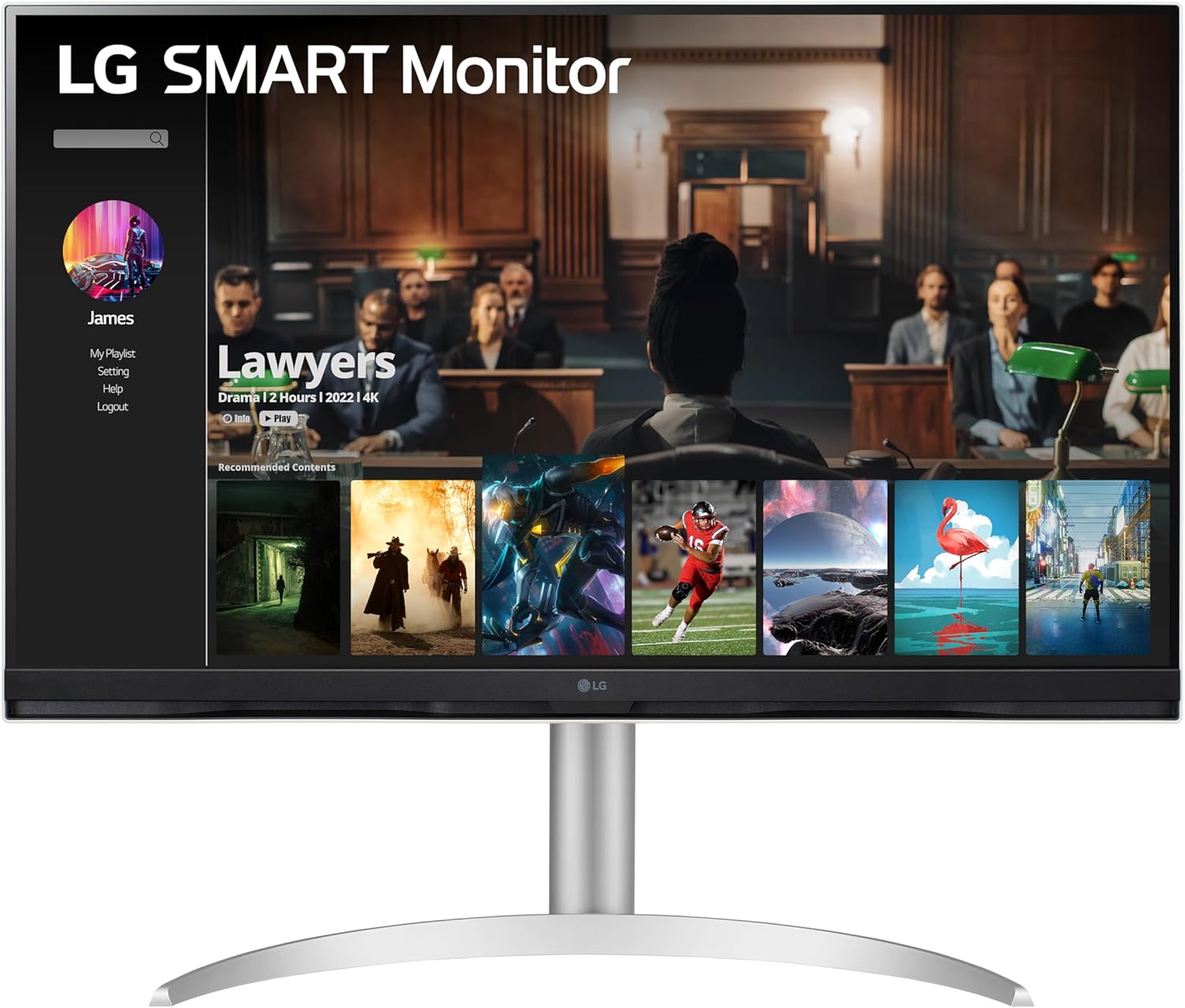 LG Smart Monitor 32-Inch 4K UHD Display with webOS ThinQ AI and USB-C Silver
