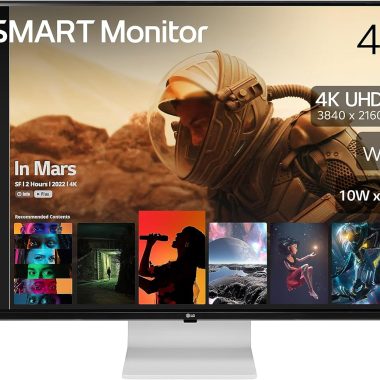 LG 43-Inch 4K UHD IPS Smart Monitor with webOS and ThinQ AI White
