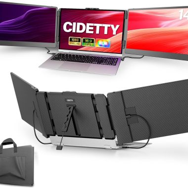 14" FHD 1080P IPS Ultra-Thin Dual/Triple Laptop Screen Extender, Portable HDMI USB-C Plug-Play Monitor for Mac Win Android