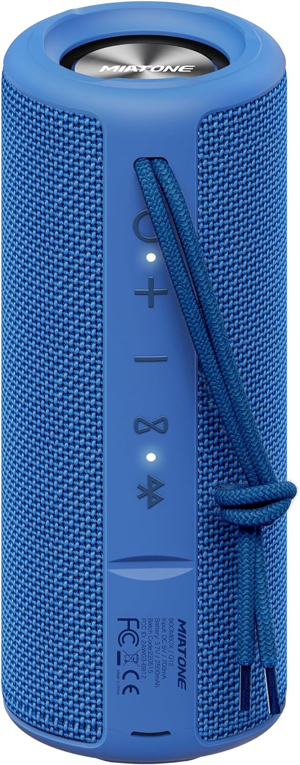 MIATONE Boombox Portable Waterproof Bluetooth Speaker - Blue 50W Outdoor Wireless Audio