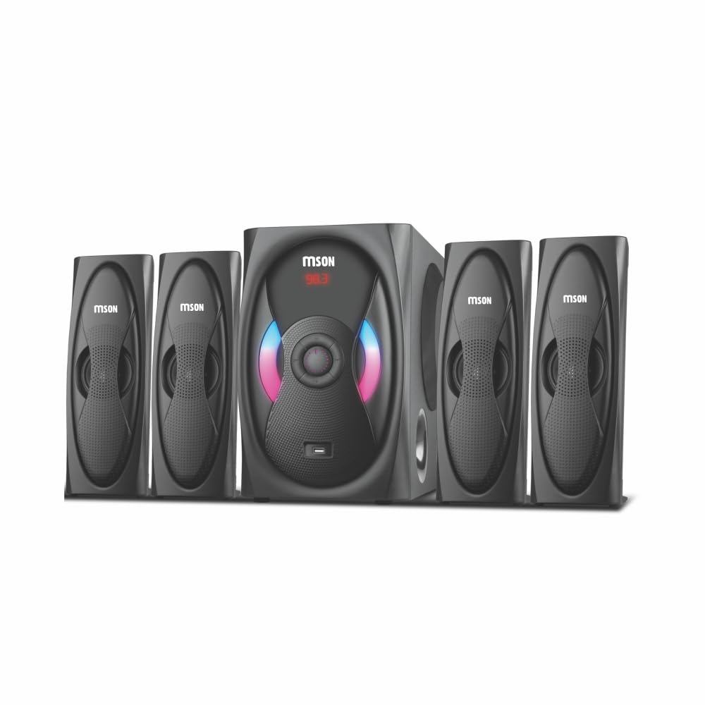 MSON MHT-6600 75W RMS 4.1 Channel Bluetooth USB AUX FM Home Theater Speaker System with 6" Subwoofer