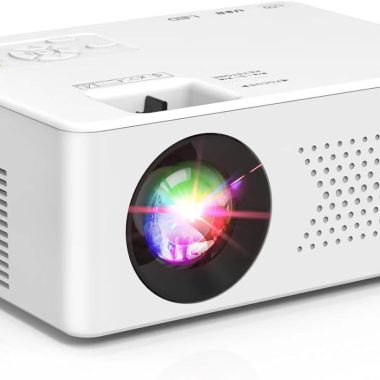 Portable Full HD 1080P Mini Bluetooth Projector for Outdoor Movies, iOS Android Windows Compatible, USB Remote Included
