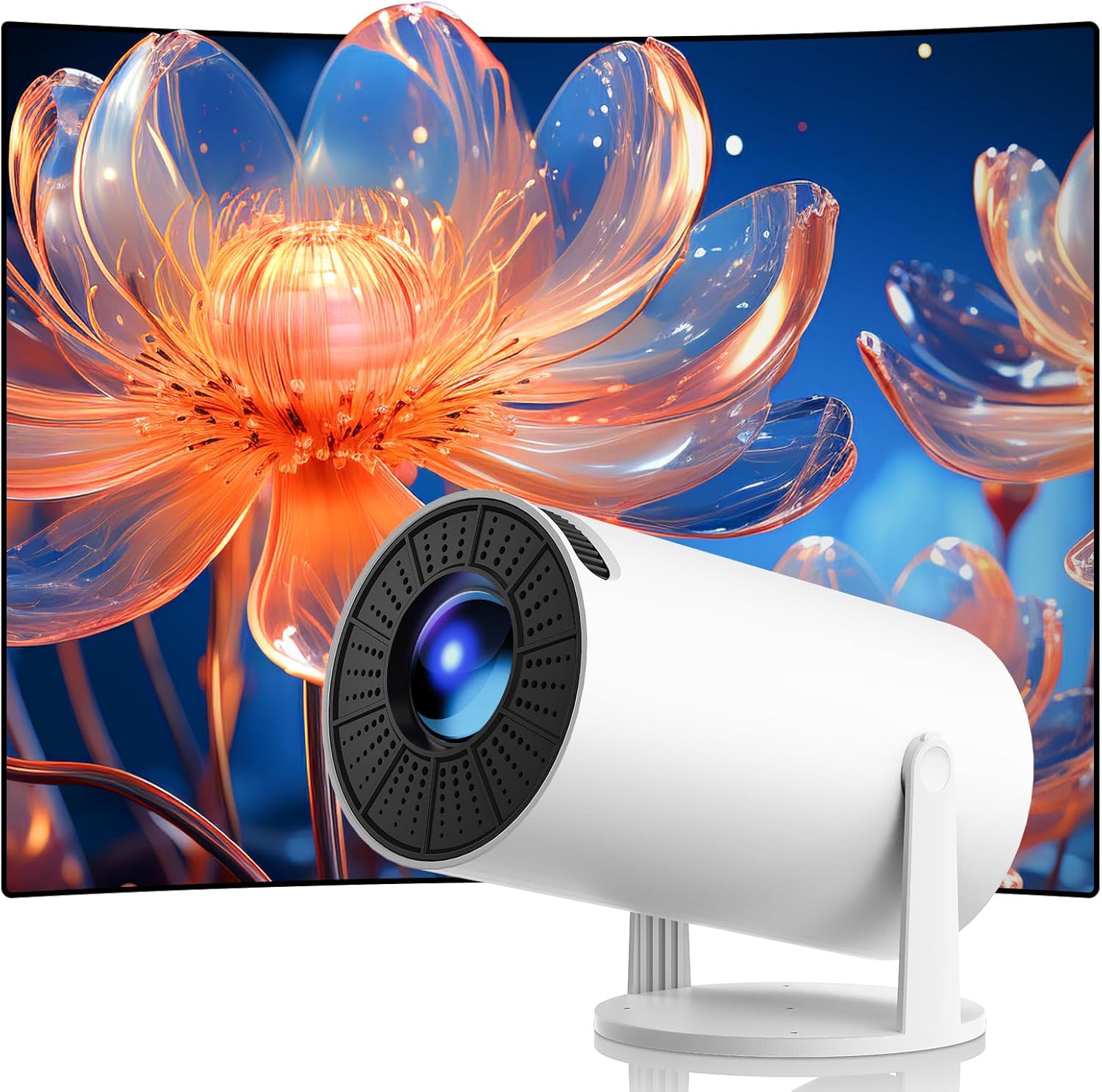 Smart WiFi Bluetooth Mini Projector HD 1080P Android 11.0 270 Degree Rotation