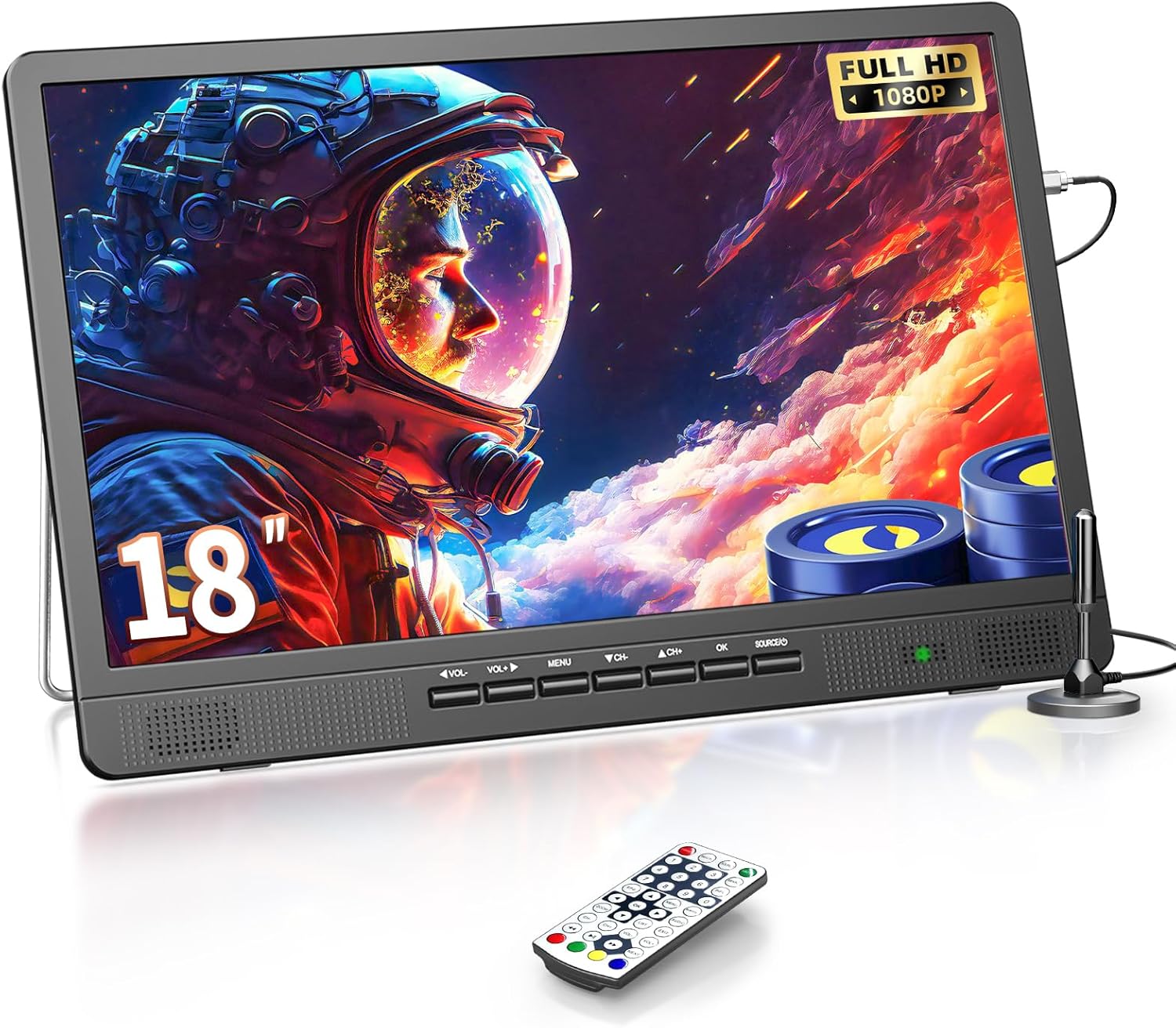NORTHING 18 Inch Full HD 1080P Portable TV with HDMI for Streaming and Gaming