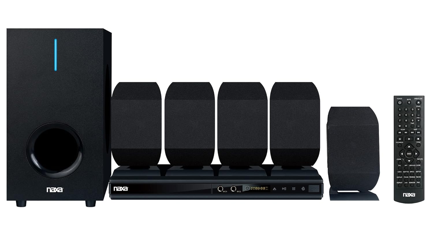 Naxa ND-864 5.1 Channel High-Powered Home Theater DVD Karaoke Speaker System New