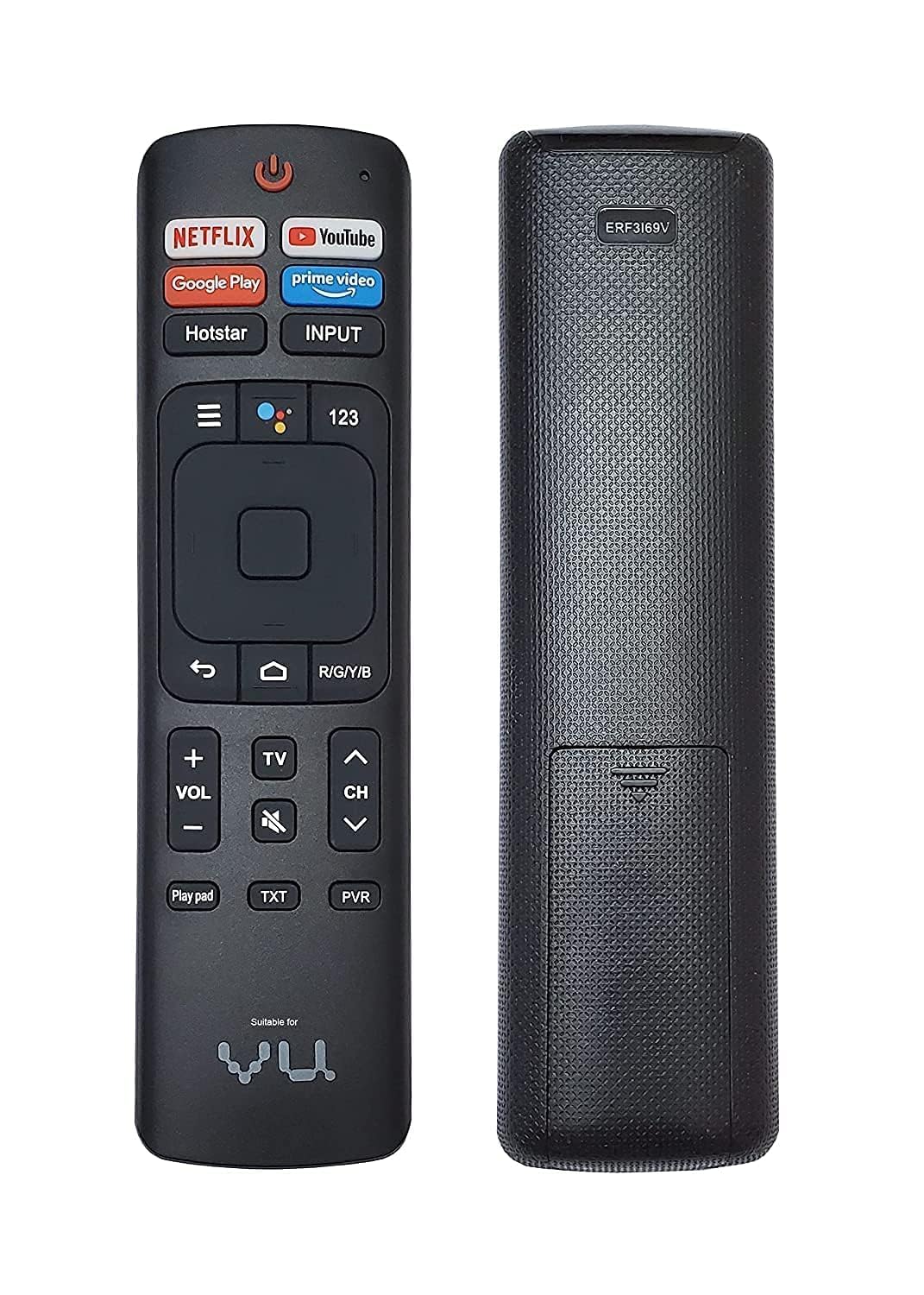 Novanex Replacement Remote for Vu 4K Smart Android LED TV Black