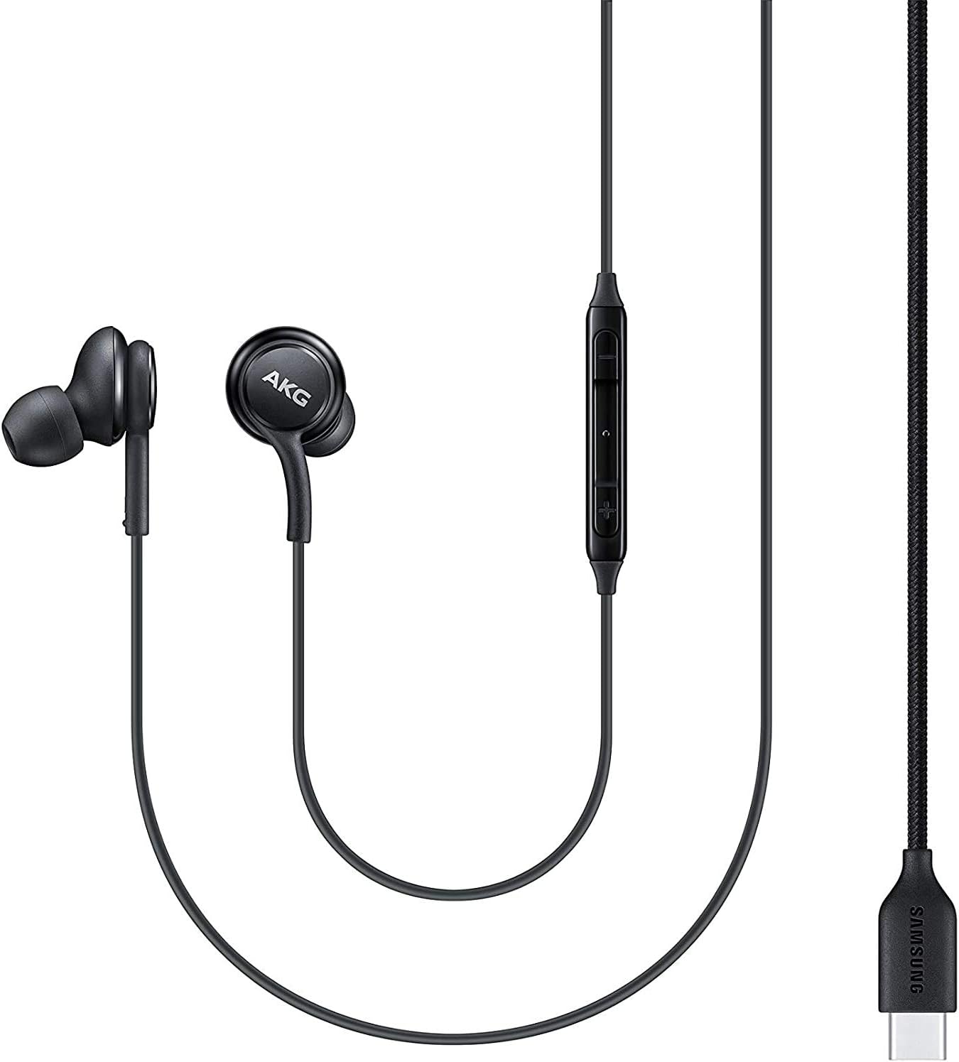 New OEM AKG Tuned 2021 Black Braided USB-C Headphones with Mic for Samsung Galaxy S21 Ultra 5G