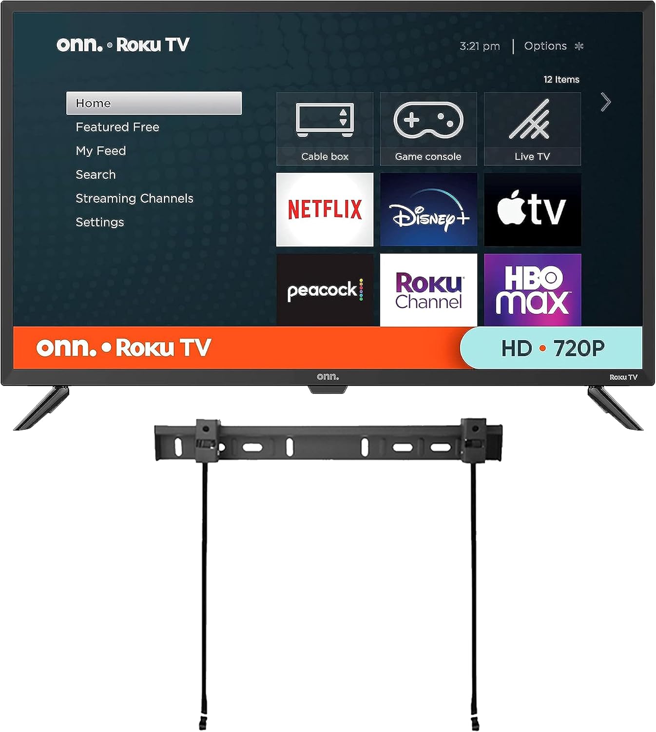 ONN 32-inch Flat Screen Roku Smart LED TV with Wi-Fi and Mobile App Renewed, includes Wall Mount and Home Kit Compatibility