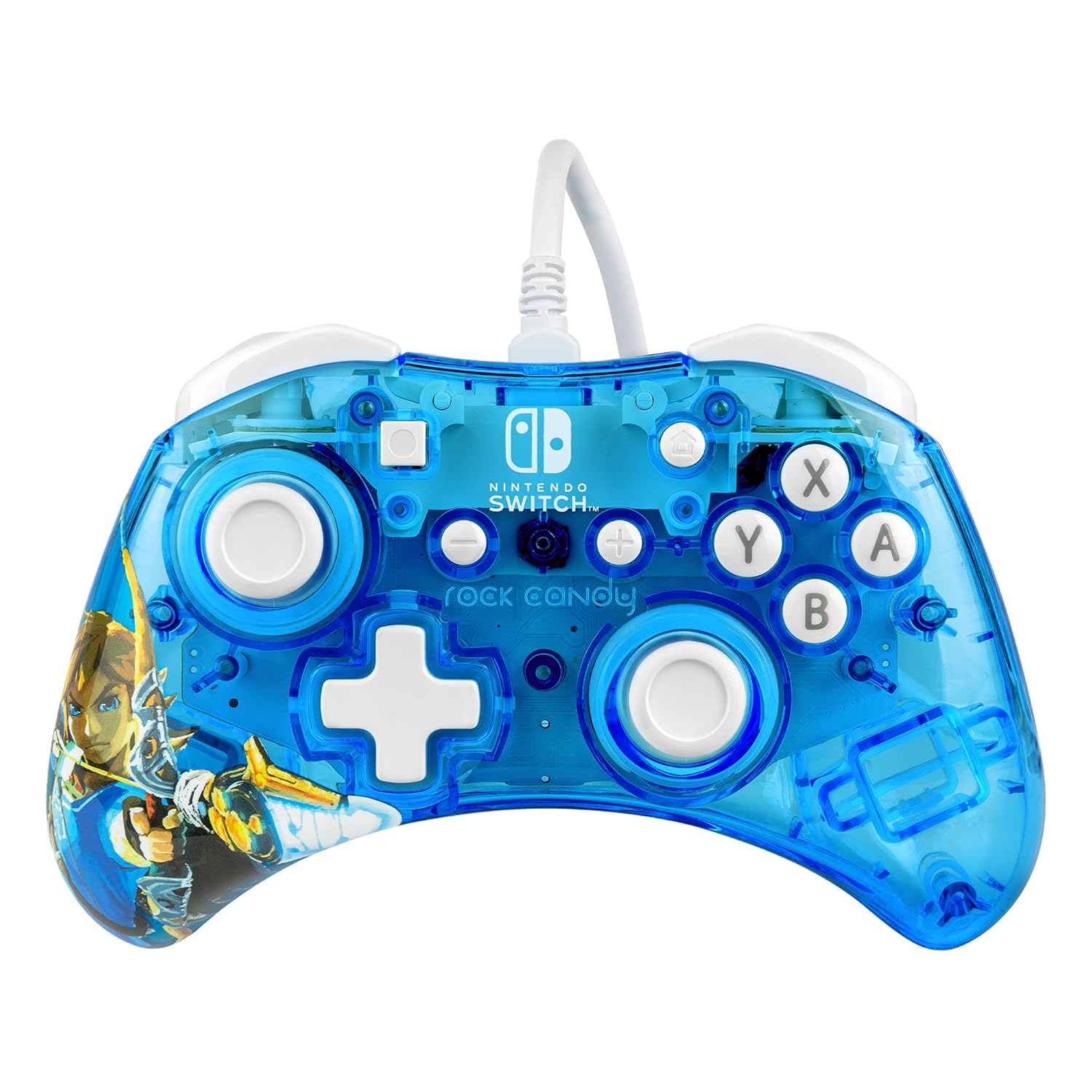 PDP Rock Candy Wired Gaming Controller for Nintendo Switch Zelda Blue See Through OLED Lite Compatible